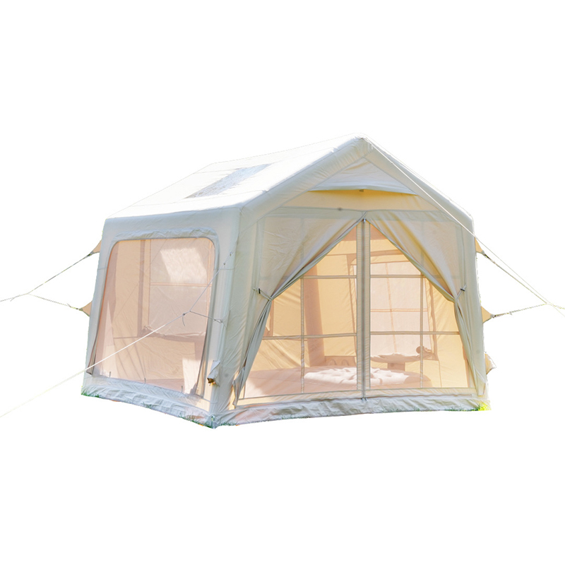 Tienda inflable con sombrilla y protección solar