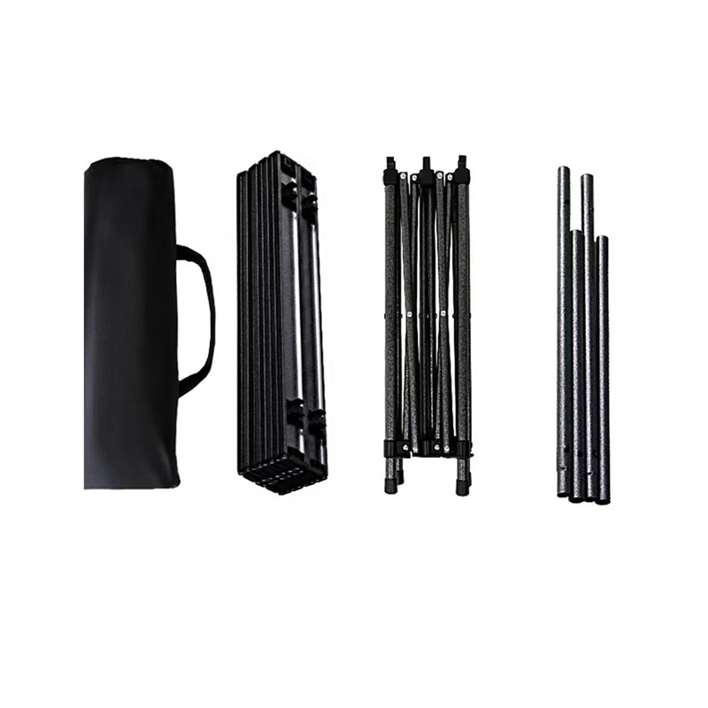 Mesa enrollable para acampar con elevación de vetas de madera