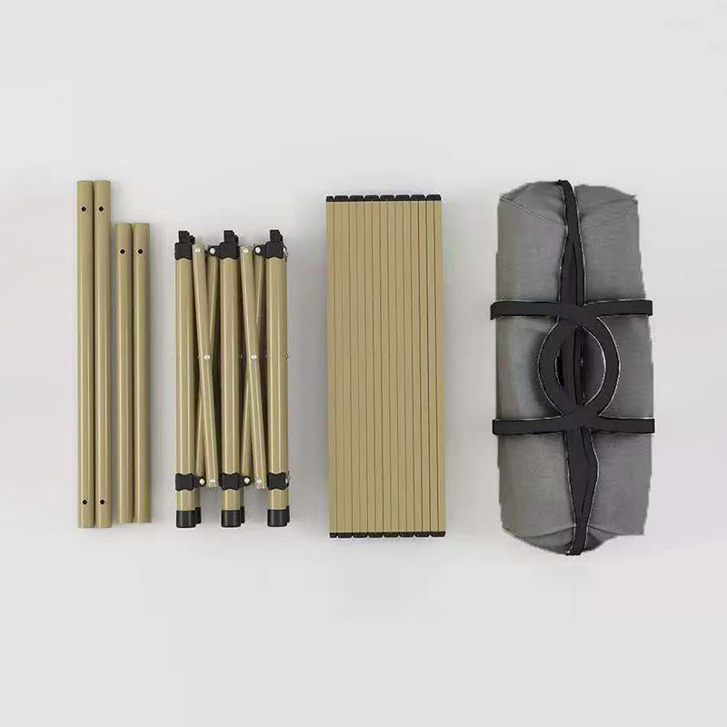 Mesa enrollable para acampar con bolsa de red