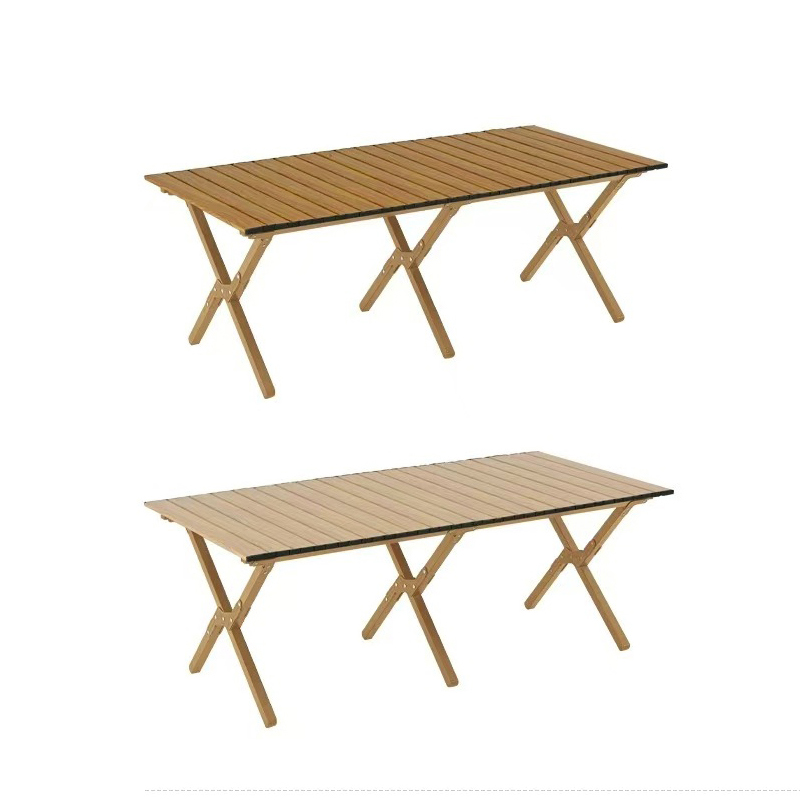 Mesa enrollable con patas cruzadas de acero al carbono