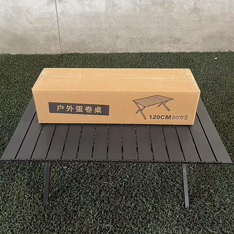 Mesa enrollable con patas cruzadas de acero al carbono