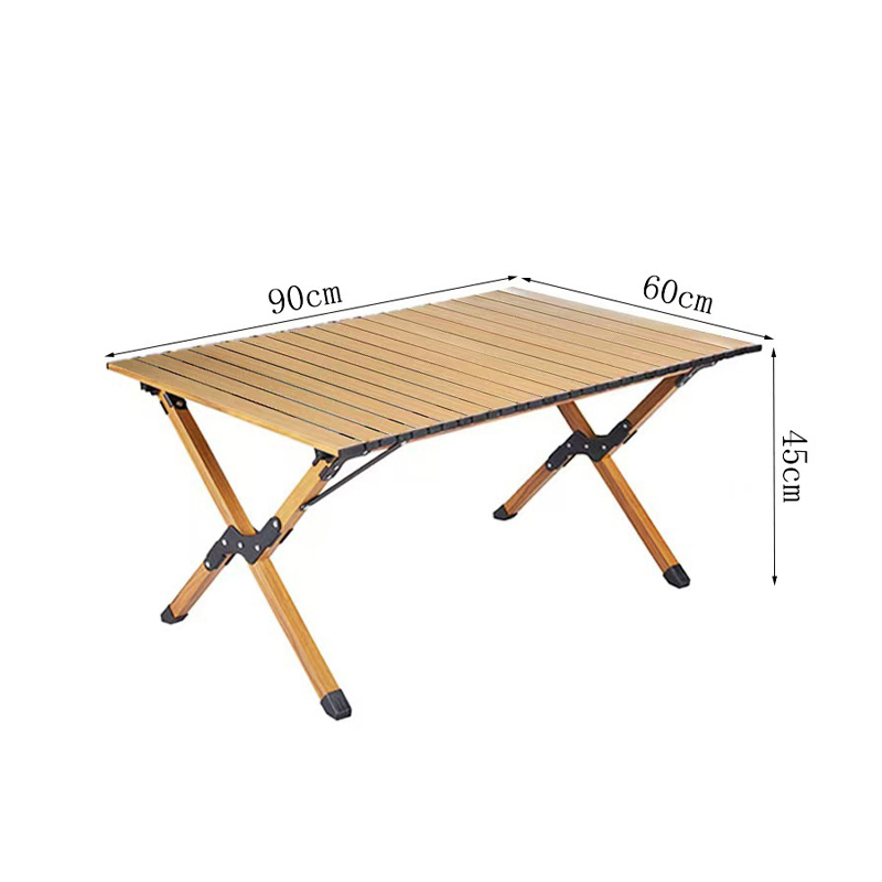 Mesa enrollable con patas cruzadas de acero al carbono