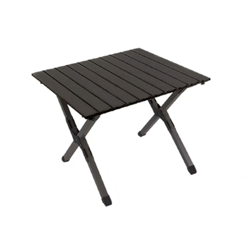 Mesa enrollable con patas cruzadas de acero al carbono