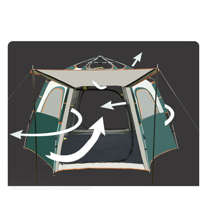 Tienda de campaña automática hexagonal