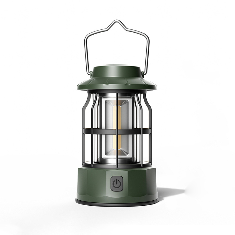 Luces de camping retro al aire libre