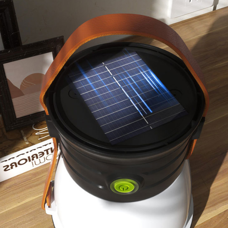 Luces de camping de mano recargables solares portátiles
