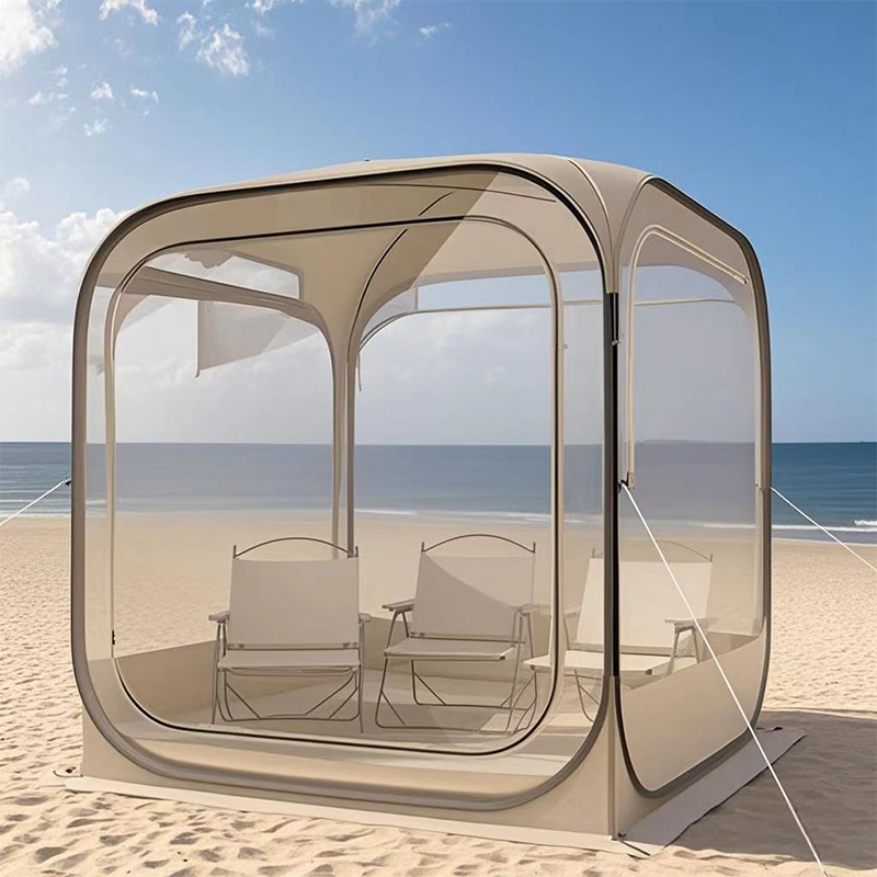 Tienda de playa de PVC transparente
