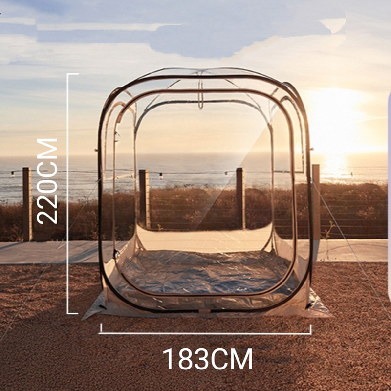 Tienda de playa de PVC transparente
