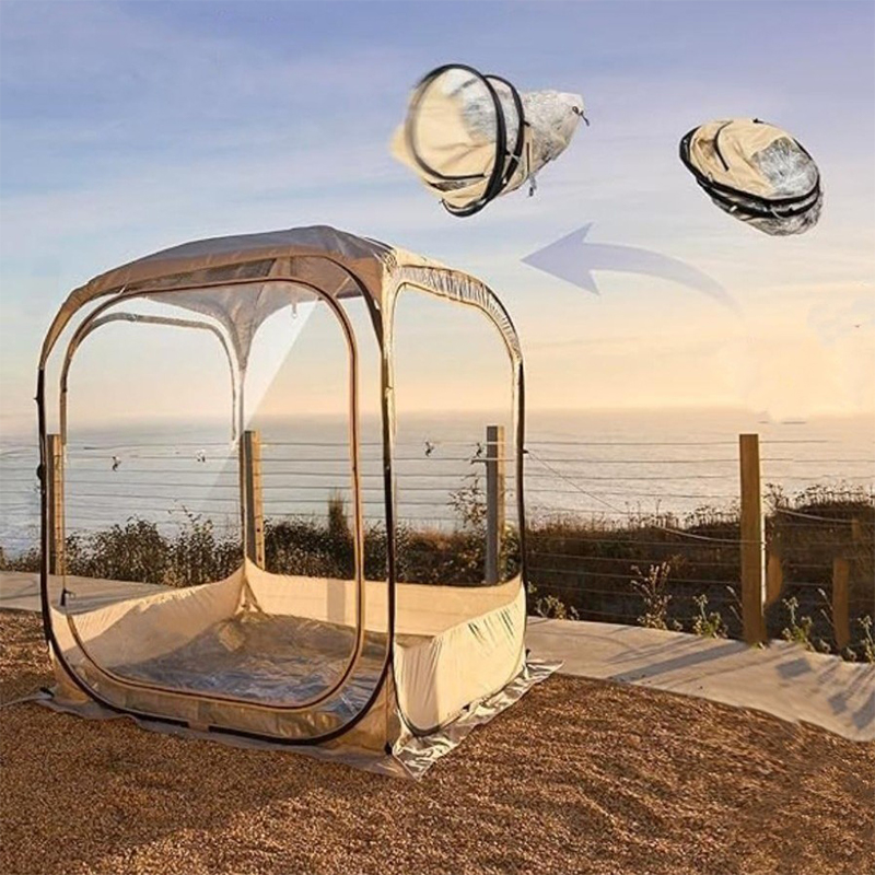 Tienda de playa de PVC transparente
