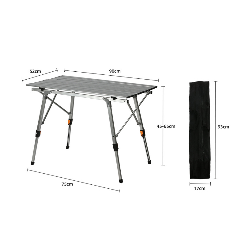 Mesa plegable elevable de aleación de aluminio.