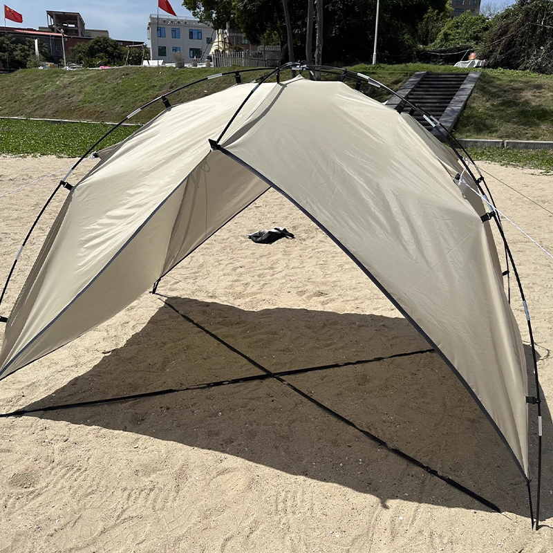 MSBT121 Tienda de playa de una sola capa con protector solar beige