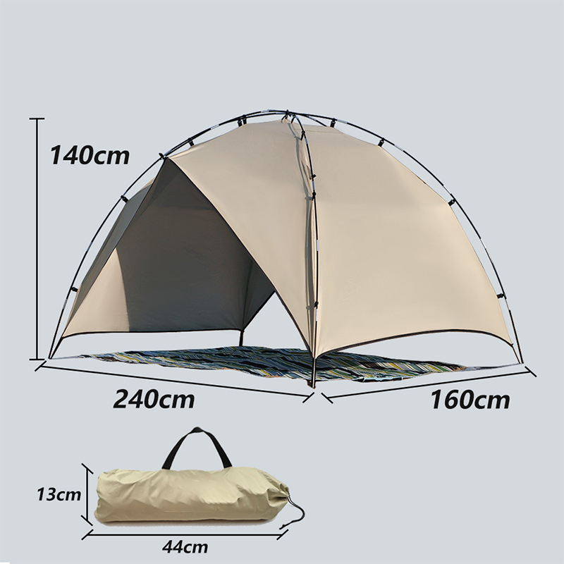 MSBT121 Tienda de playa de una sola capa con protector solar beige