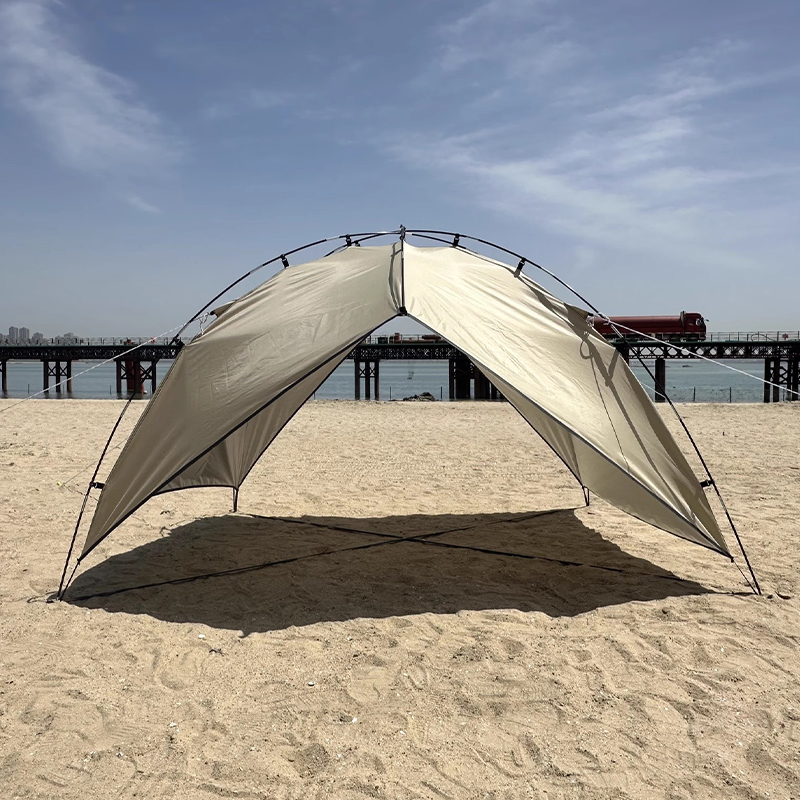MSBT121 Tienda de playa de una sola capa con protector solar beige