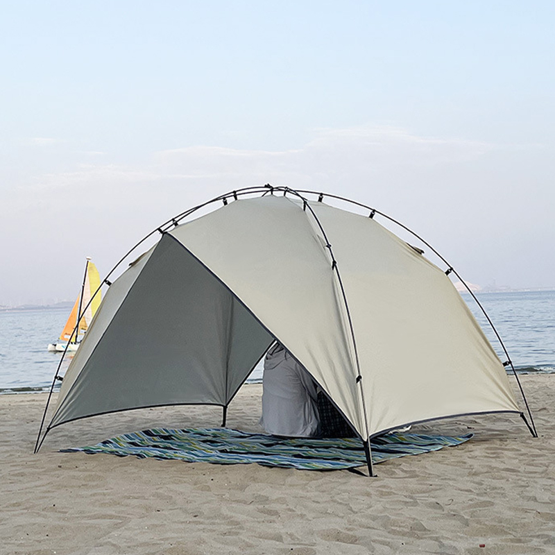 MSBT121 Tienda de playa de una sola capa con protector solar beige
