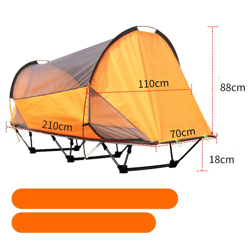Tienda de campaña con cama plegable