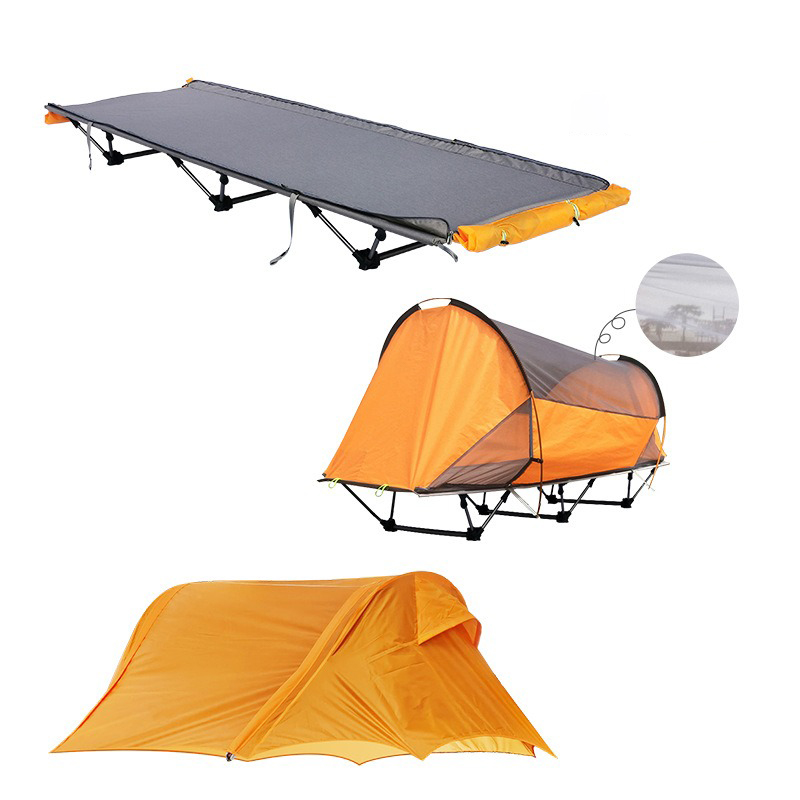 Tienda de campaña con cama plegable