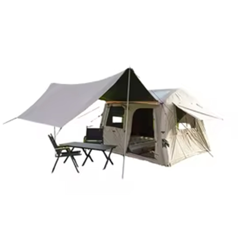 Tienda inflable impermeable de color caqui