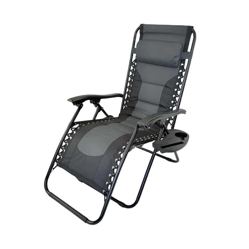 Sillón plegable negro y gris