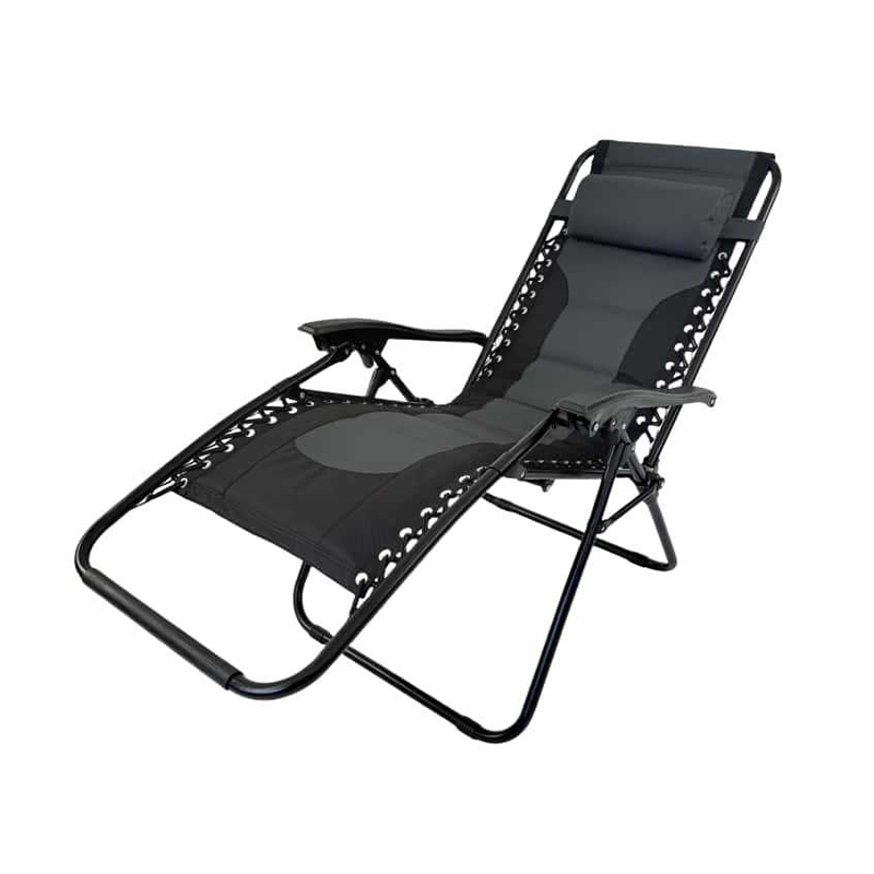 Sillón plegable negro y gris