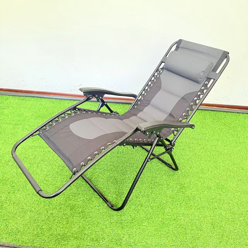 Sillón plegable negro y gris