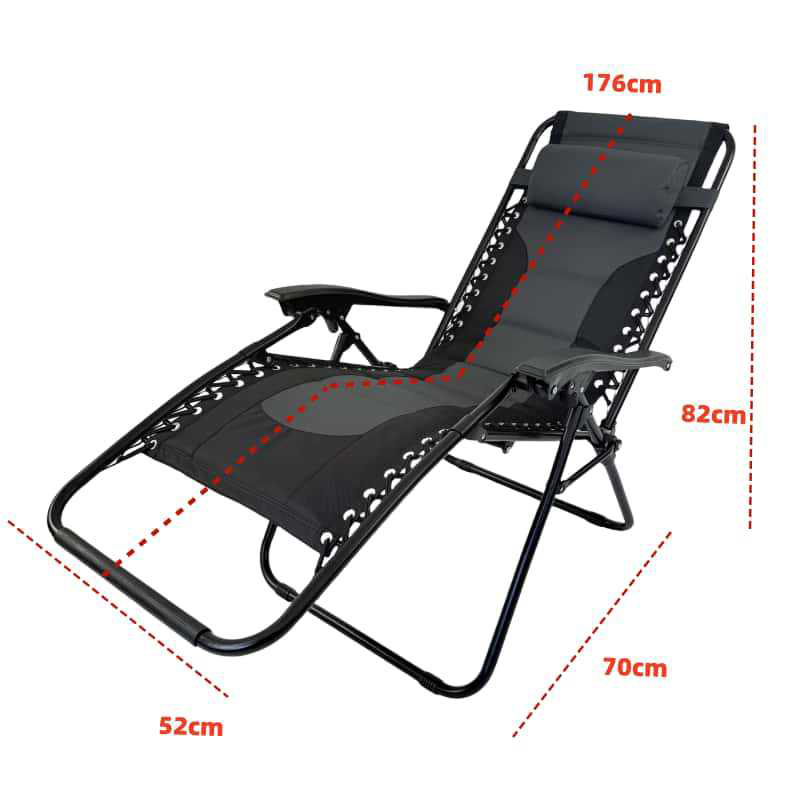 Sillón plegable negro y gris