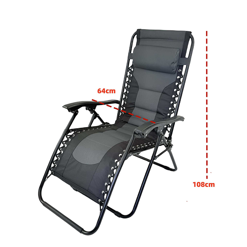 Sillón plegable negro y gris