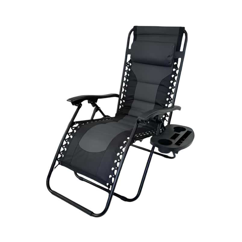 Sillón plegable negro y gris