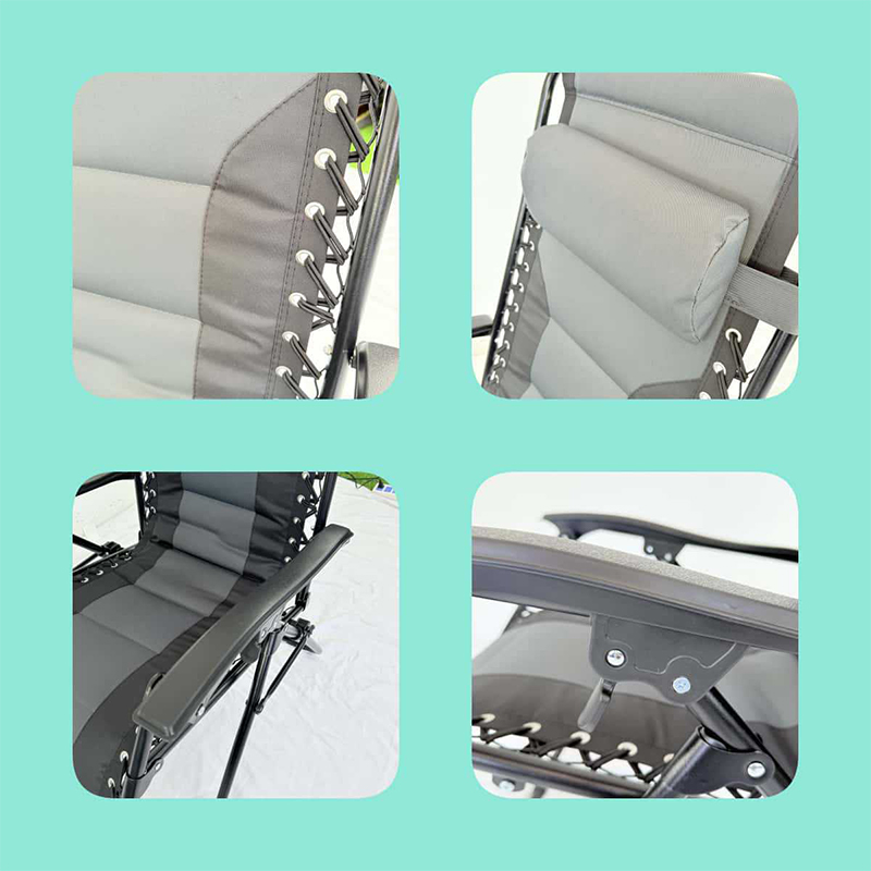 Sillón plegable negro y gris